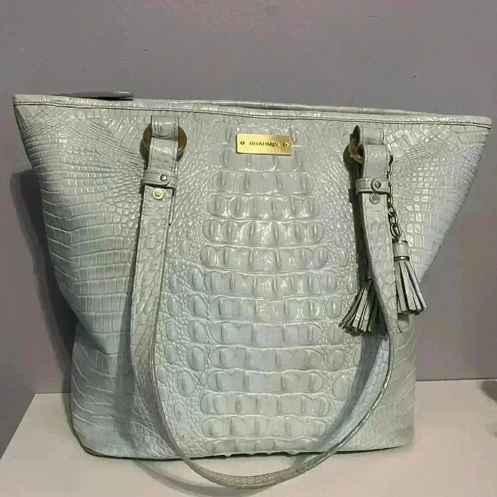 Brahmin Ellen Tote Aqua Blue - Picture 3 of 6
